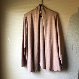New Croft & Barrow Cardigan Sweater Womens Tan Long Sleeve Open Front Soft Sz 2X